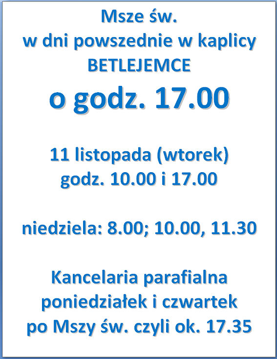 Msze św. od 9 listopada