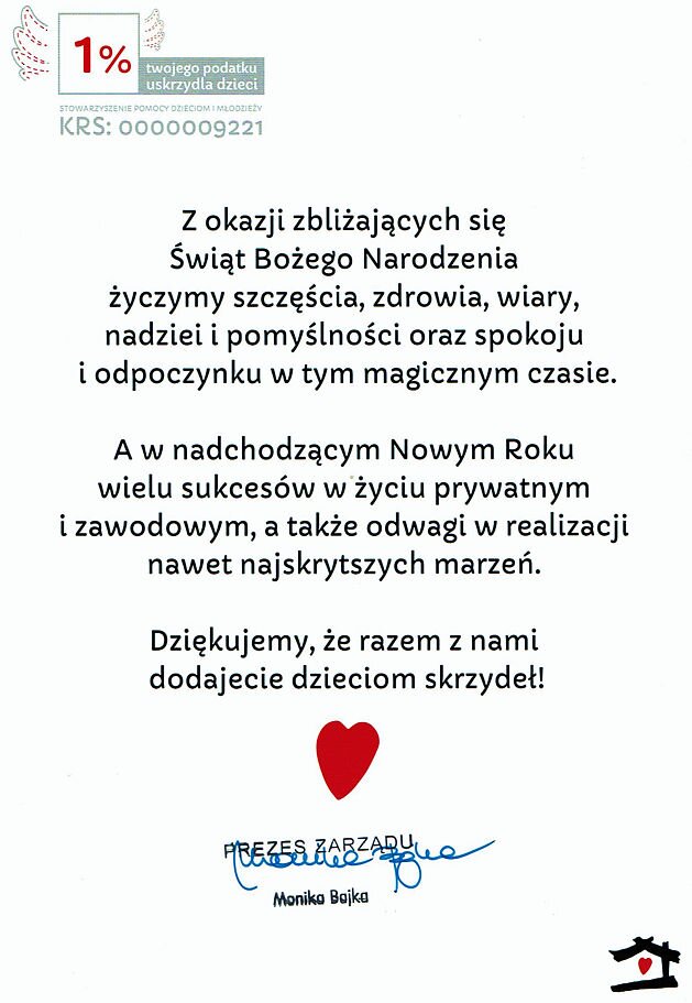 Życzenia z Domu Aniołów