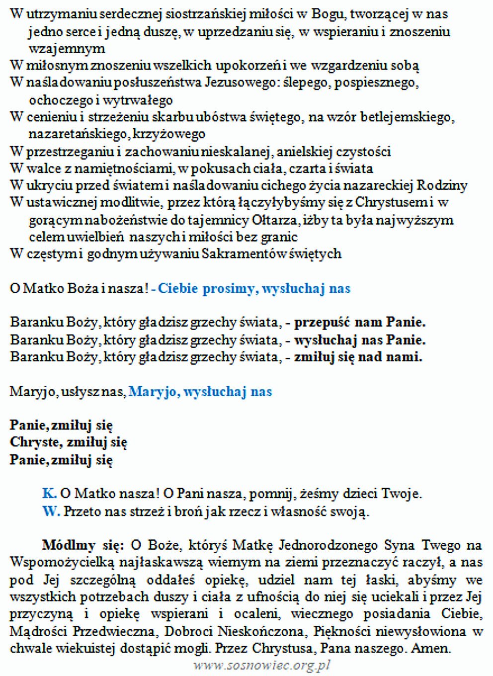 Litania do NMP Wspomoż. Wiernych