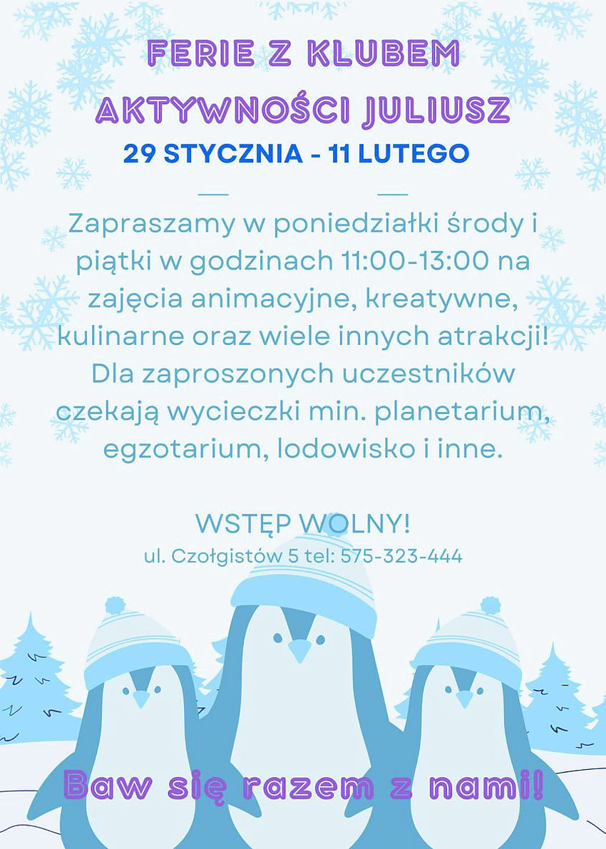 Spędźcie z nami ferie!